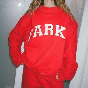 PARKE MOCKNECK: RUBY + WHITE: L/XL